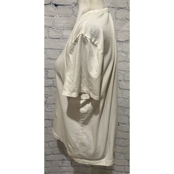 Chicos True Color Tees Woman’s Cream Short Sleeve Round Neck T Shirt 2/L/12 - Picture 2 of 6